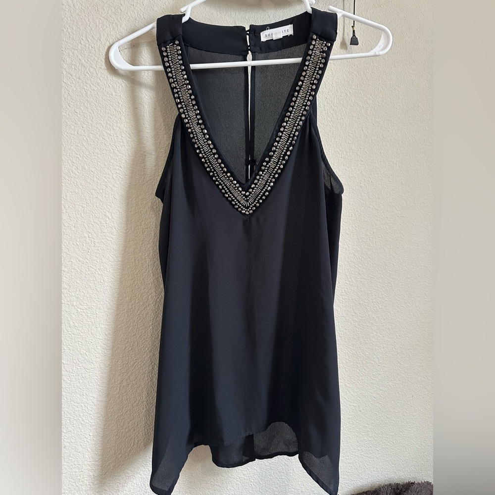 Socialite Embellished Neckline top